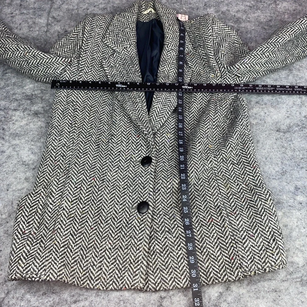 Vintage Braeton Women's‎ 7/8 Wool Coat Herringbone Wool Blend Lined Pockets